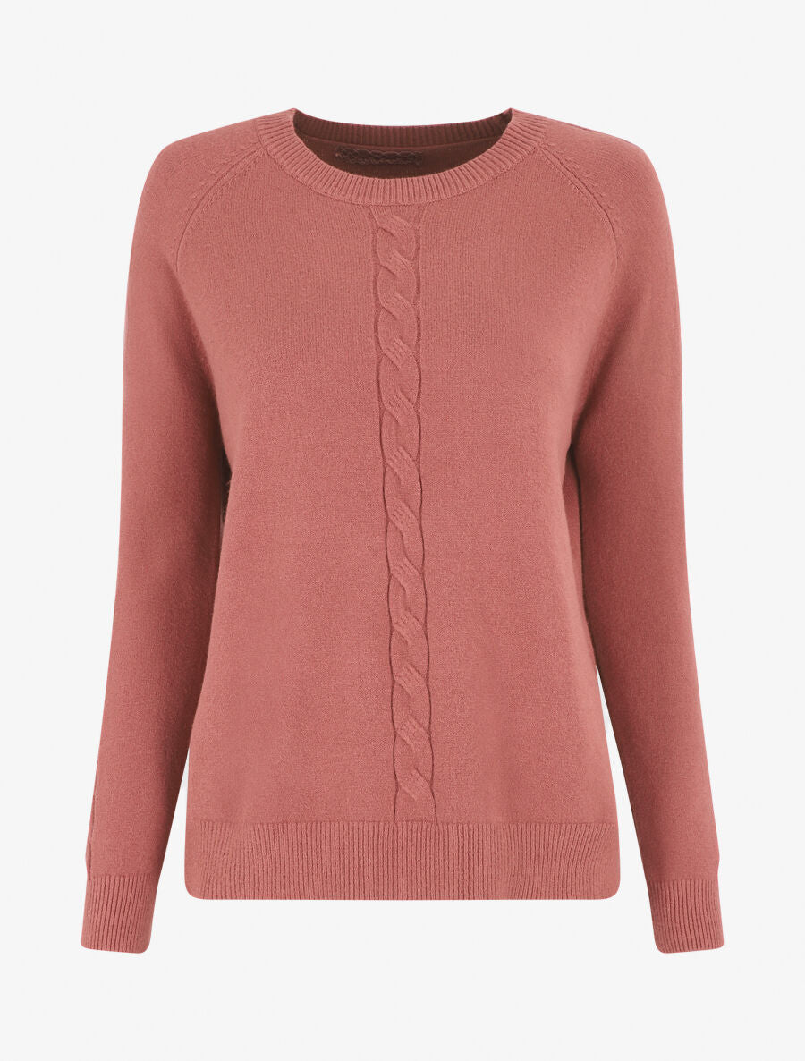 Pull fin uni basique à col rond - Vieux rose - 4