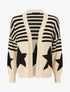 Gilet ouvert à rayures et étoiles - Beige - 4
