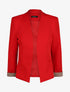 Blazer uni à revers imprimé alphabet - Rouge - 1