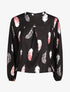 Blouse à imprimé plume - Noir - 1