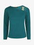 Blouse unie à empiècement métal à l&