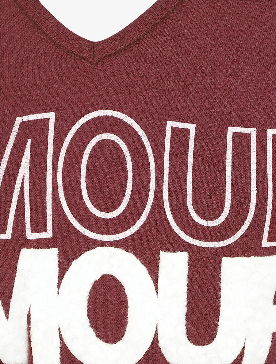 Pull droit inscription AMOUR - Bordeaux - 3