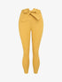 Pantalon slim taille empire fendue uni - Jaune - 1