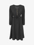 Robe longue unie - Noir - 1