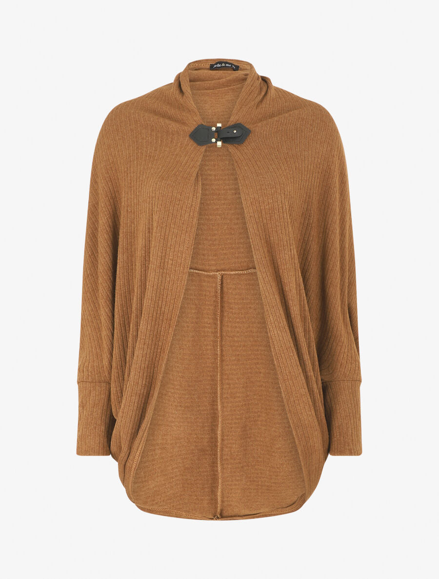 Gilet style cape - Camel - 4