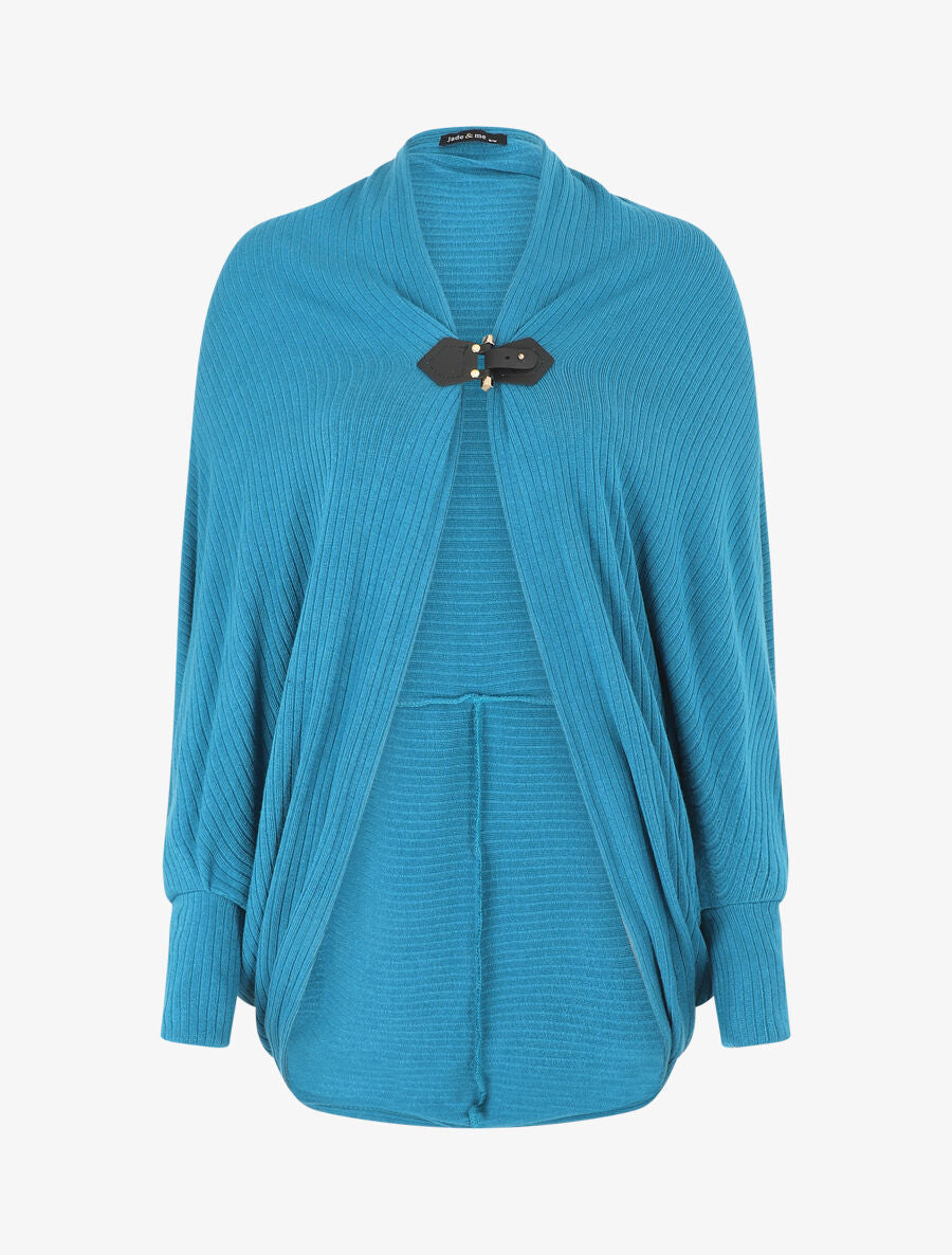 Gilet style cape - Bleu canard - 1