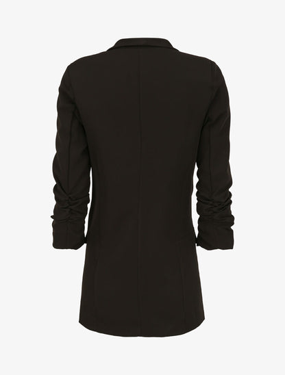 Blazer à manches 3/4 froncées - Noir - 2