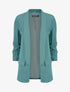 Blazer à manches 3/4 froncées - Bleu - 1