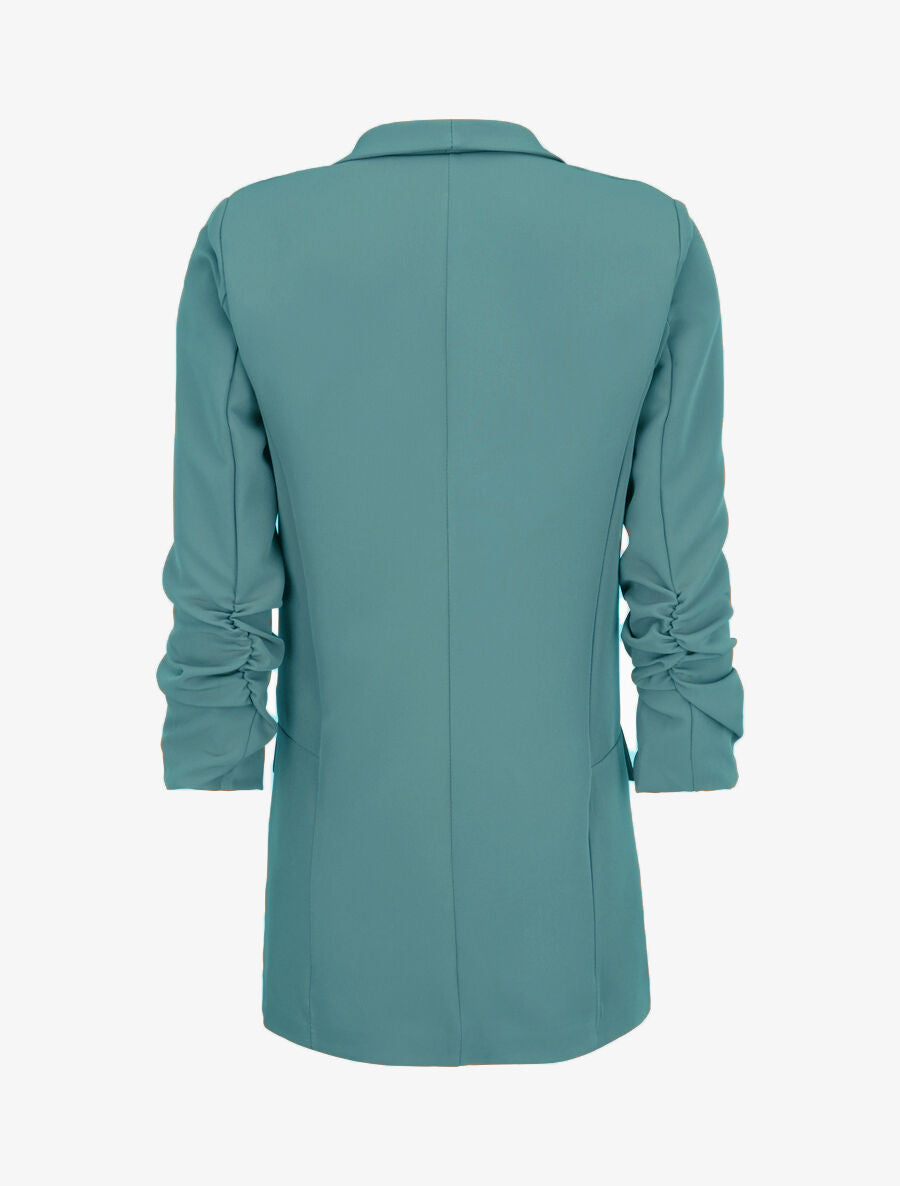Blazer à manches 3/4 froncées - Bleu - 2