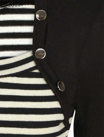 Pull rayé boléro en trompe l&