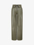 Pantalon ample en simili à revers - Kaki - 1