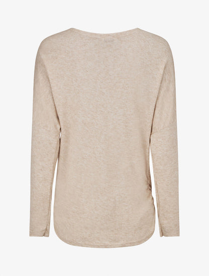 Pull ample motif plumes irisées - Beige - 2
