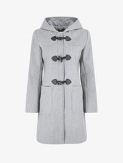 Duffle coat long coupe droite - Gris - 1