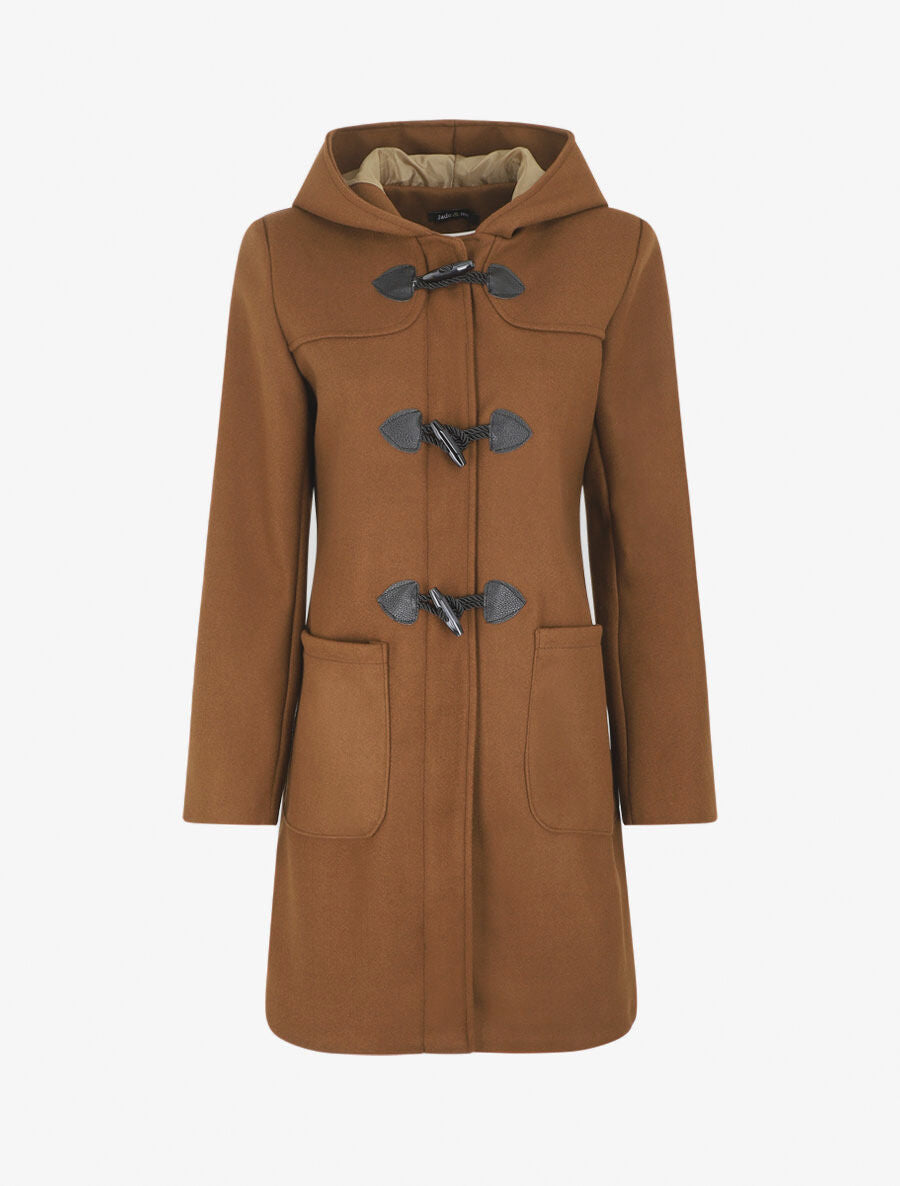 Duffle coat long coupe droite - Marron - 1