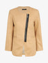 Veste mi-longue en suédine - Beige - 1