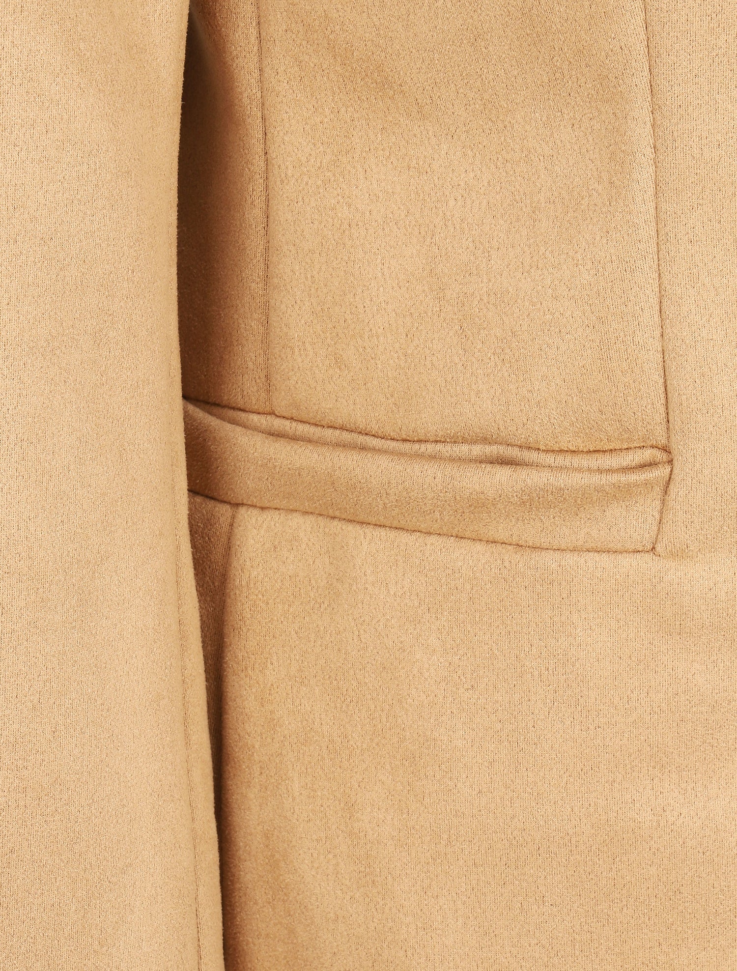Veste mi-longue en suédine - Beige - 3