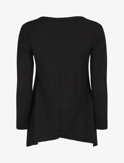 Pull fin à flocage - Noir - 2