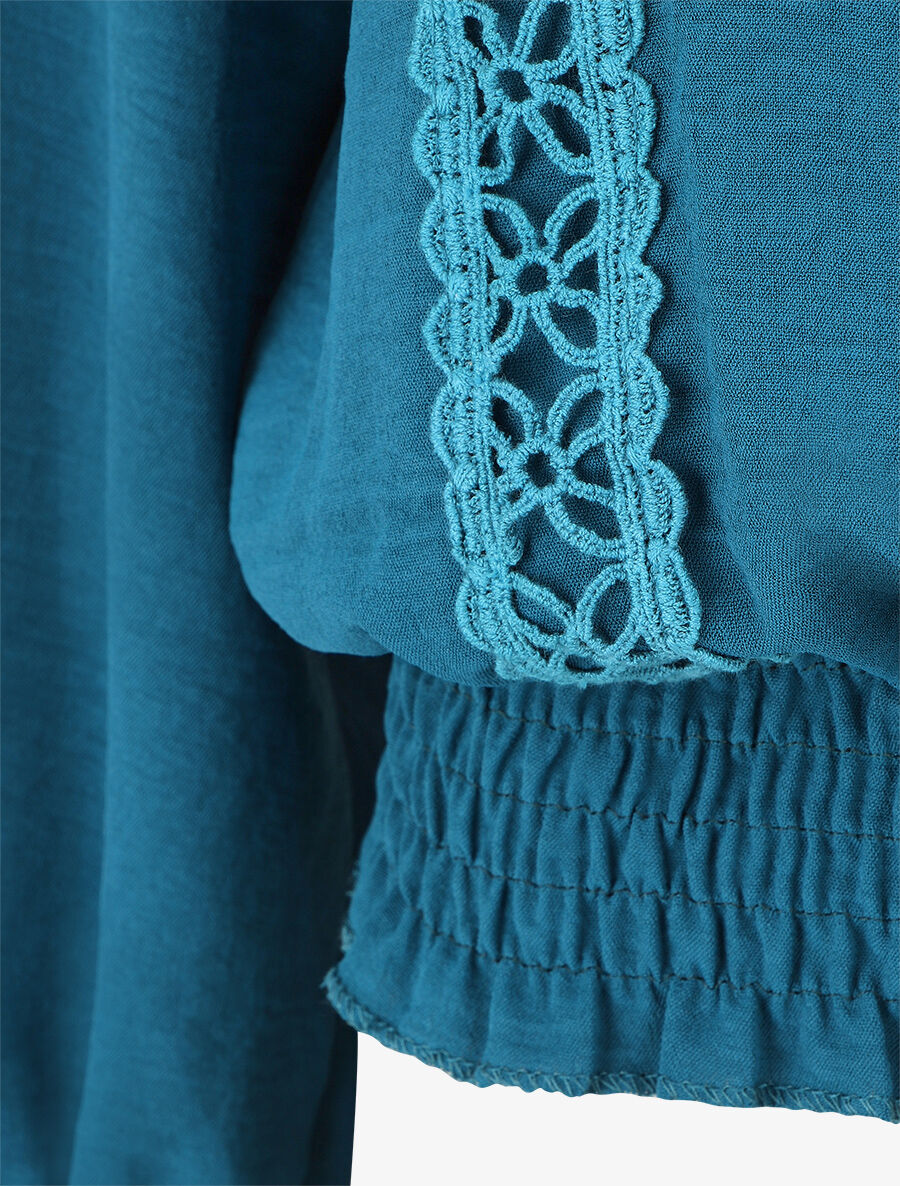 Top élastiqué à crochet - Bleu canard - 3
