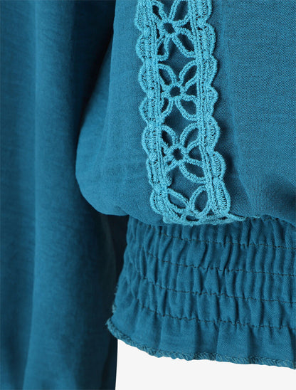 Top élastiqué à crochet - Bleu canard - 3
