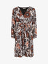 Robe mi-longue fleuri coupe évasée - Noir - 1