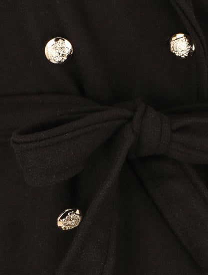 Manteau long à boutons décoratifs au dos - Noir - 3