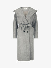 Manteau long à capuche - Gris - 4