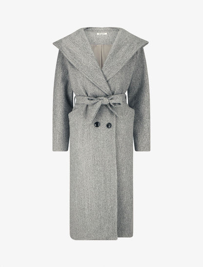 Manteau long à capuche - Gris - 4