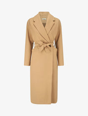 Manteau long uni ceinturé - Camel - 4