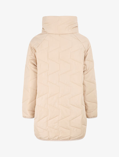 Doudoune fine ample col montant - Beige - 2