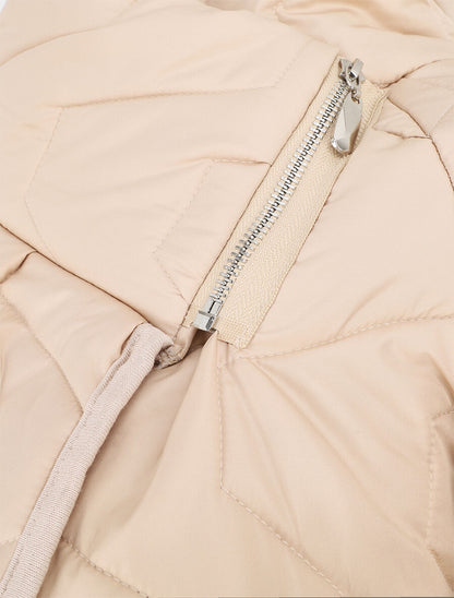 Doudoune fine ample col montant - Beige - 3