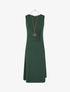 Robe longue unie effet drapé - Vert sapin - 5