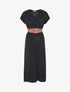 Robe longue unie cache-coeur - Noir - 1