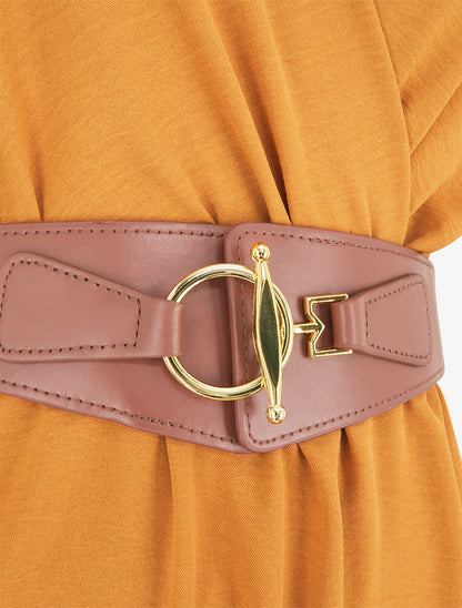 Robe longue unie cache-coeur - Jaune moutarde - 3