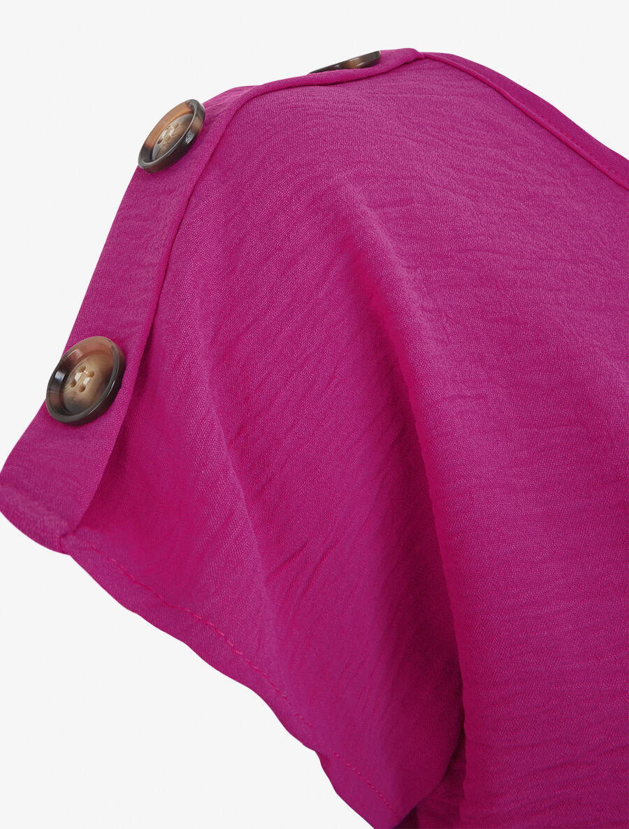 Top fluide à manches courtes et sautoir - Violet - 3