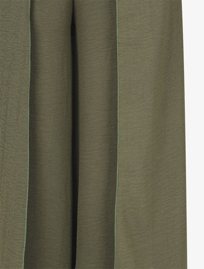 Pantalon ample à pans à nouer - Kaki - 3