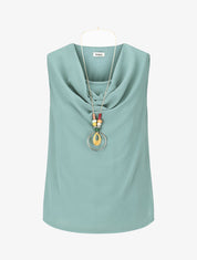 Top droit sans manches col bénitier - Bleu clair - 4