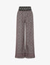 Pantalon fluide coupe flare imprimé petites fleurs - Noir - 1