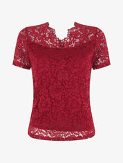 Top uni en dentelle - Bordeaux - 1