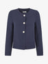 Veste courte à boutons stylisés - Marine - 5