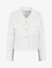Blazer boutonné à poches - Blanc - 1