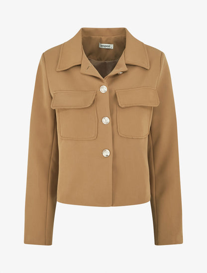 Blazer boutonné à poches - Camel - 1