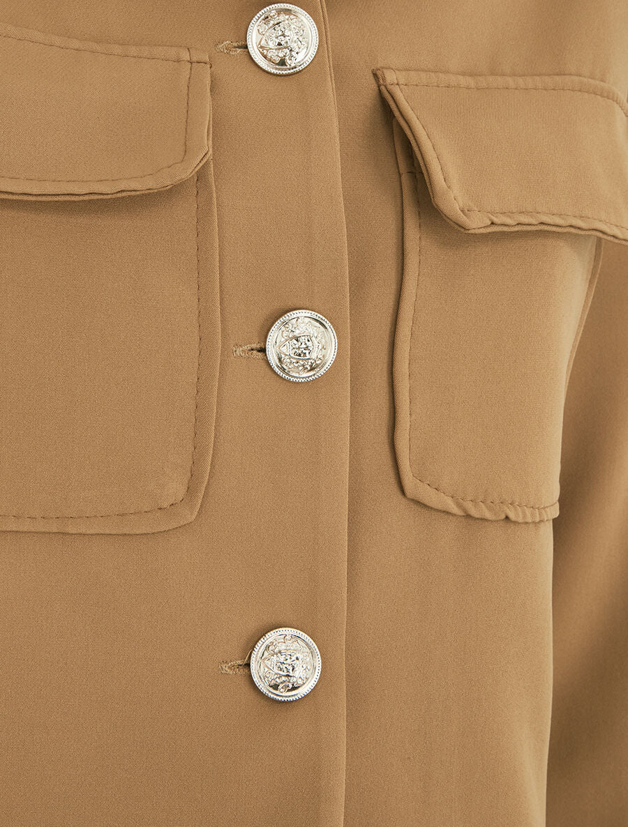 Blazer boutonné à poches - Camel - 3