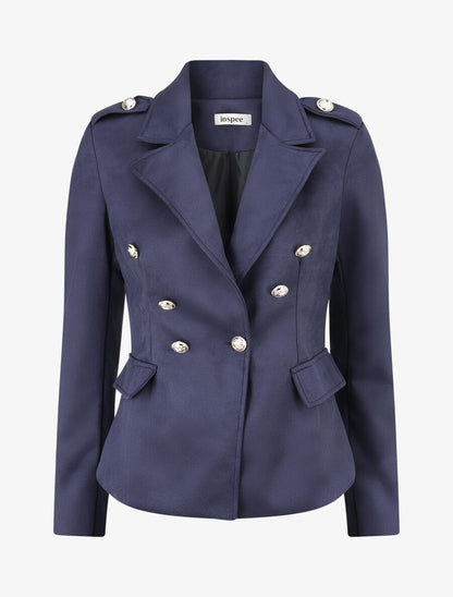 Veste mi-longue style officier - Marine - 1
