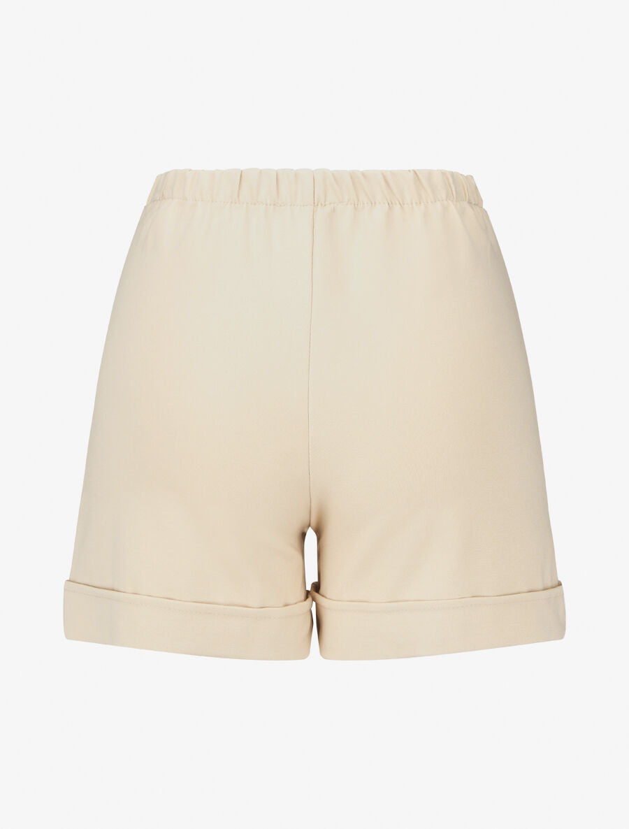 Short uni à boutons décoratifs - Beige - 2
