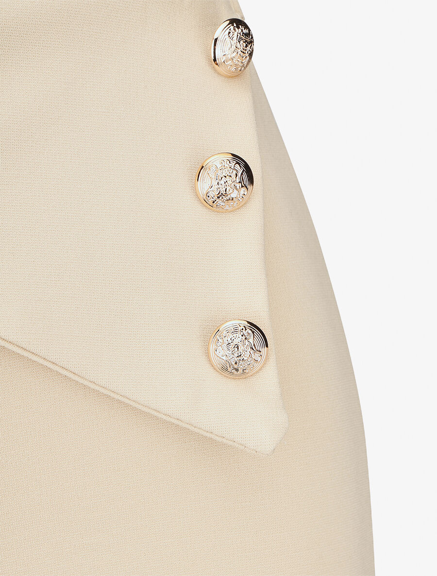 Short uni à boutons décoratifs - Beige - 3