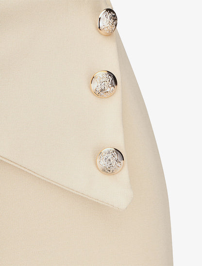 Short uni à boutons décoratifs - Beige - 3