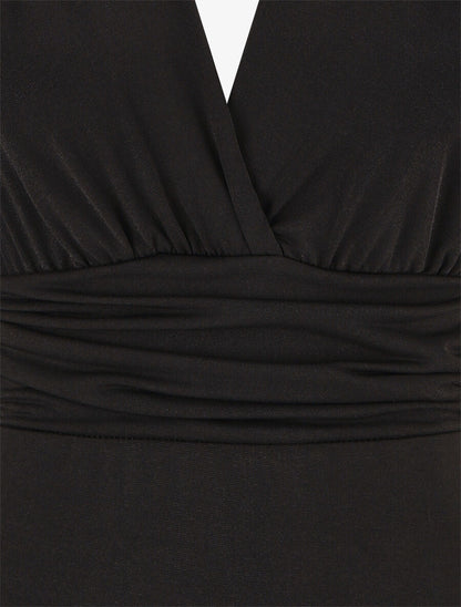 Body sans manches effet drapé - Noir - 3