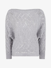 Pull brillant en maille pailletée - Argent - 4