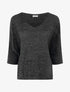Pull en maille pailletée à manches chauves-souris - Noir - 1