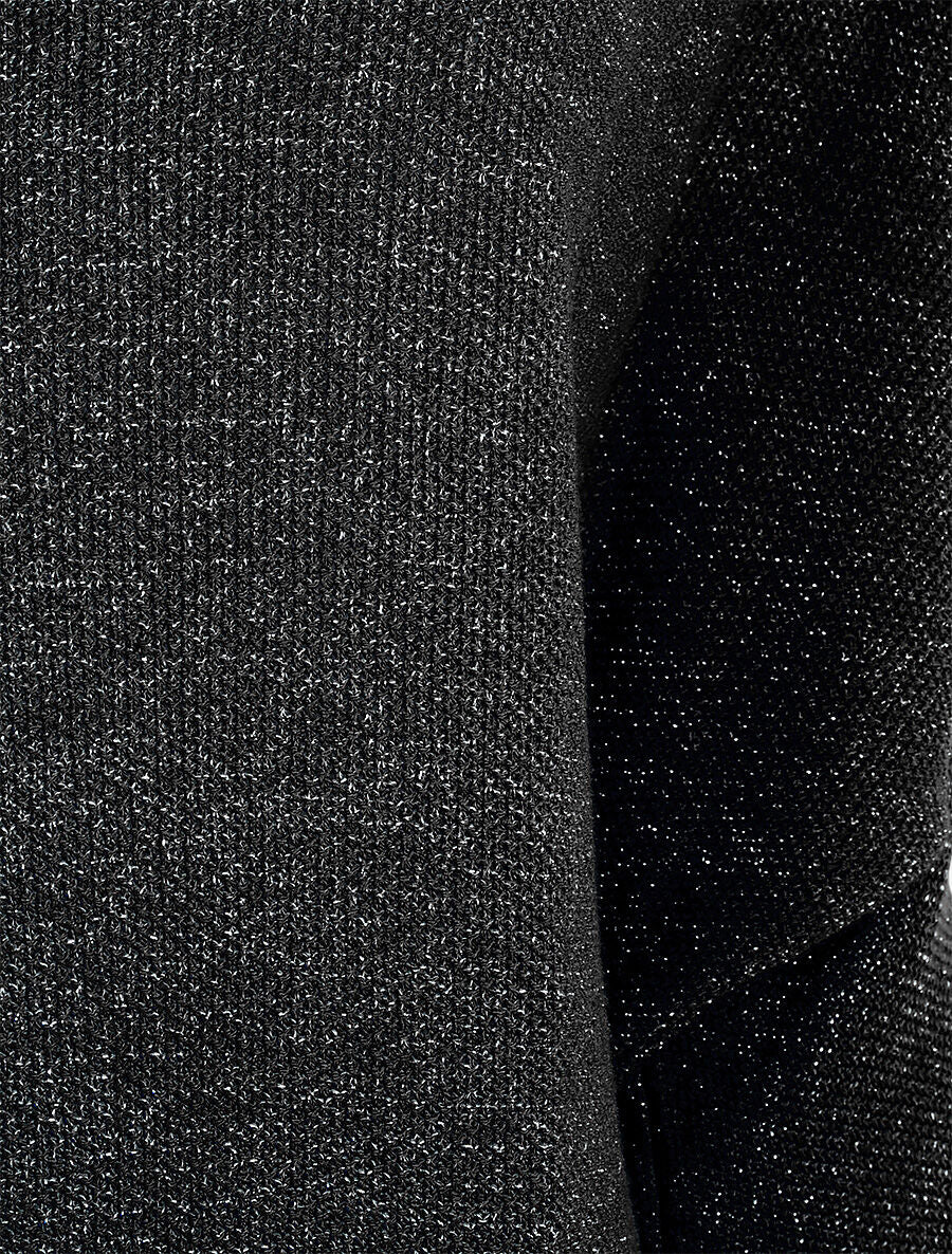Pull en maille pailletée à manches chauves-souris - Noir - 3